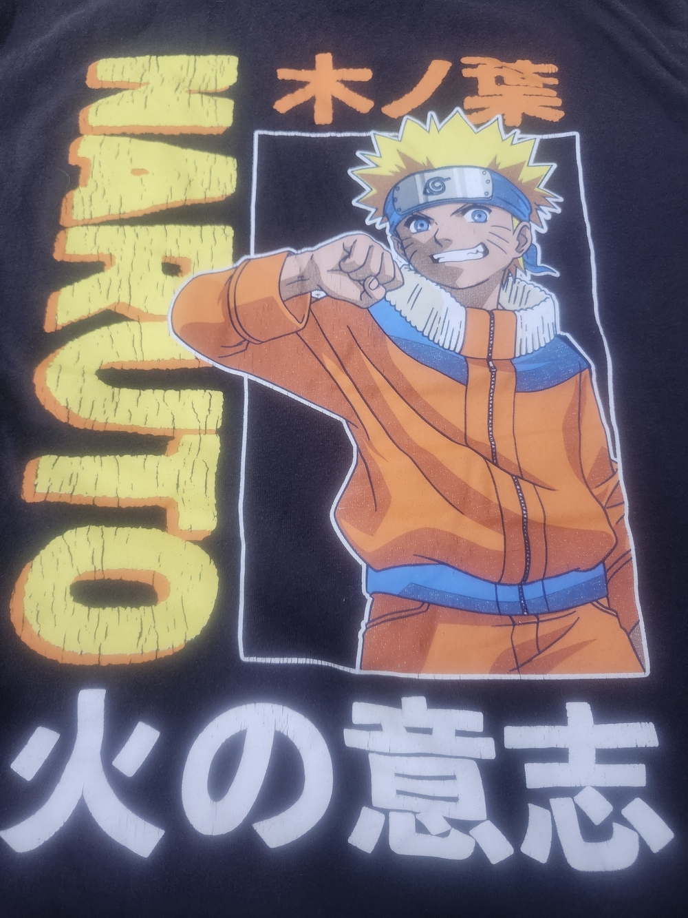 Kids Naruto Graphic Tee - Black with Orange Print